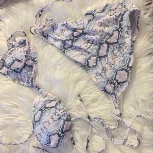 Pink snake print size medium bikini set